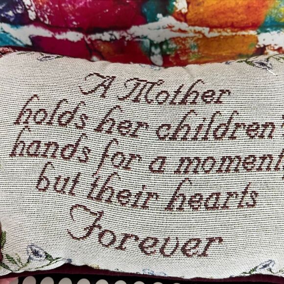 Vintage Mother Tapestry Floral Accent Throw Pillow 12.5" w x 8.5" T - Picture 2 of 4
